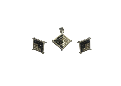 Rhodium Plated | CZ Studded Pendant Sets